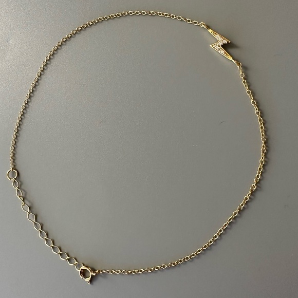 14K Gold Vermeil Lightning Bolt Anklet - Picture 3 of 10